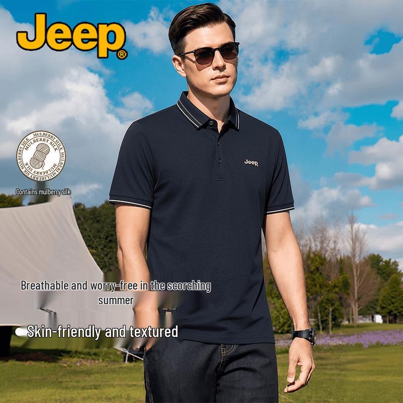 Мужская футболка-поло JEEP из прохладной шелковой смеси XL