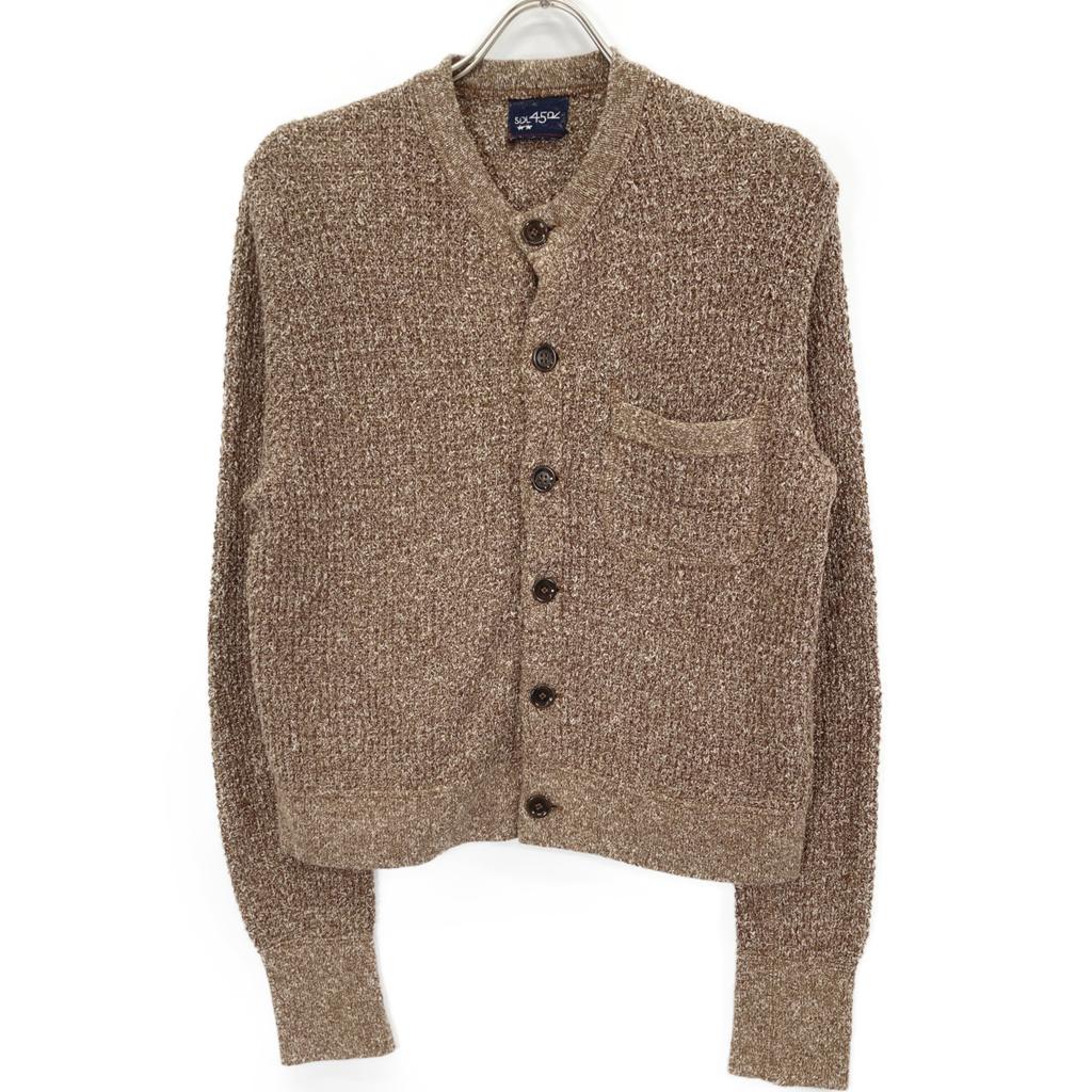 45R Brown 5118080 Heathered Waffle Knit Cardigan Tops Not Written BrownUsed