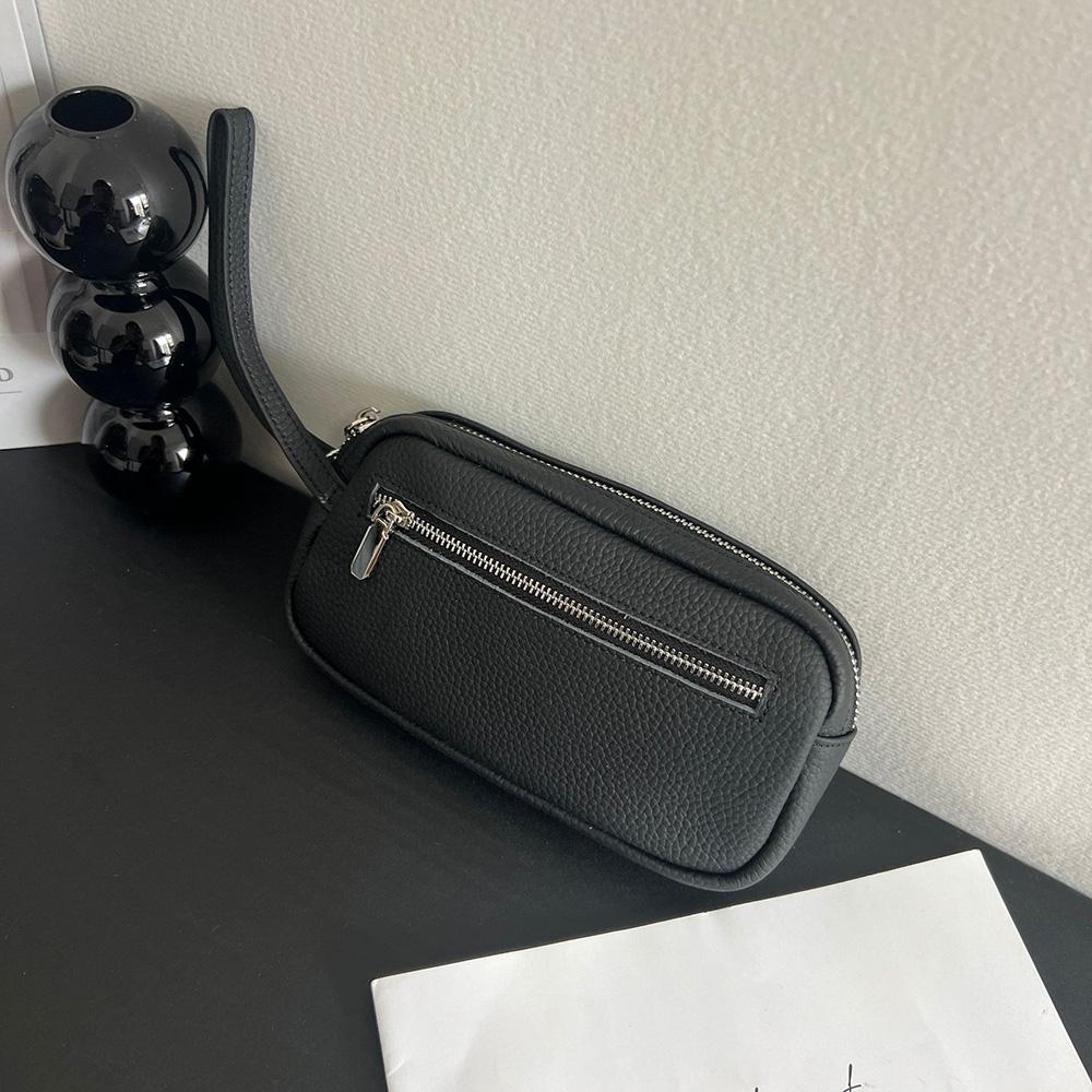 2025 Practical Genuine Leather Clutch Bag First Layer of Cowhide Women Clutches Long Zipper Wallet With Wristband