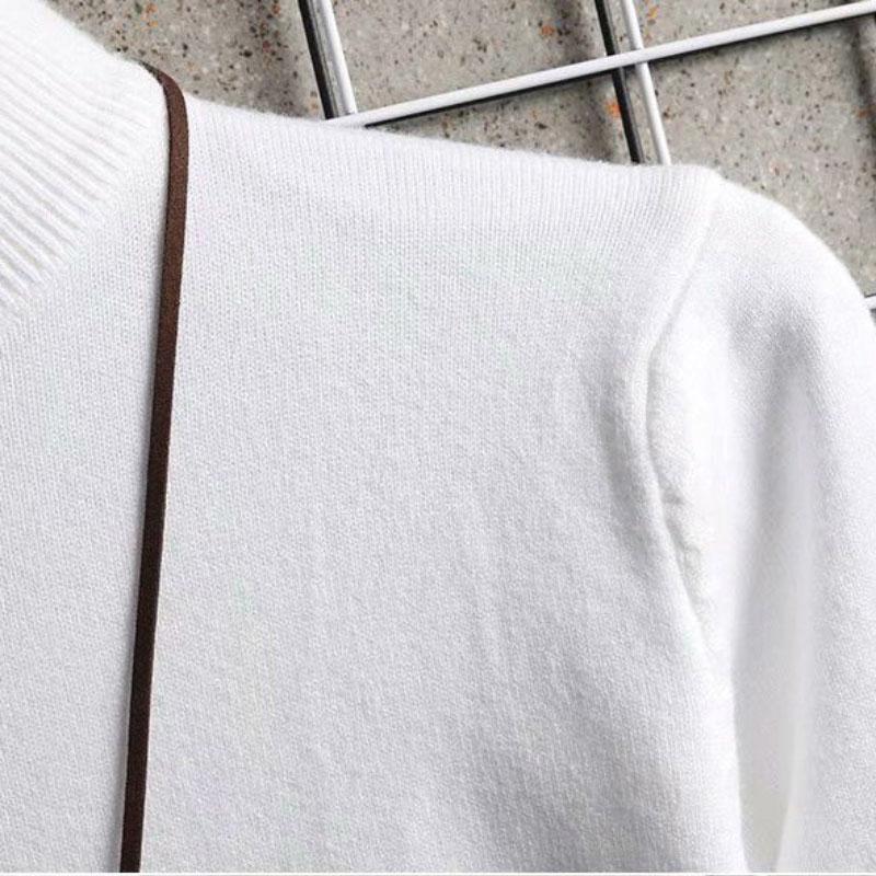 Sweater Men's Half-high Collar Autumn and Winter Models Trend Solid Color Autumn Knit Sweater Middle Collar Bottoming Shirt