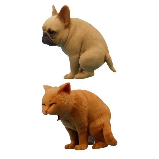 Funny Pet Toothpaste Dispenser Pooping Dog Toothpaste Tube Topper Cat Vomiting Toothpaste Dispenser Gag Gift for Family Friends Dog Lovers Pranksters