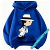 New Children Hooded Sweatshirt Michael Jackson Retro Letter Figure Print Pullover Kids Boys Girls Casual Vintage Fashion Hoodie