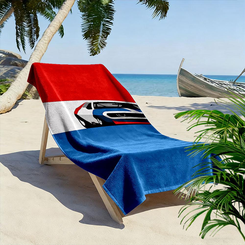 Retro Racing Car Beach Towel A must-have beach towel for beach travel
