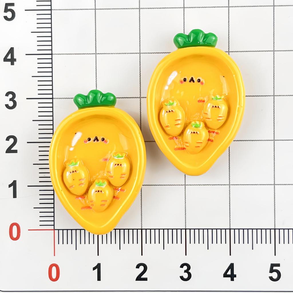 Handmade Resin Accessories: Seven-Color Fruit Plate & Cartoon Stickers for DIY Cream Glue Phone Cases