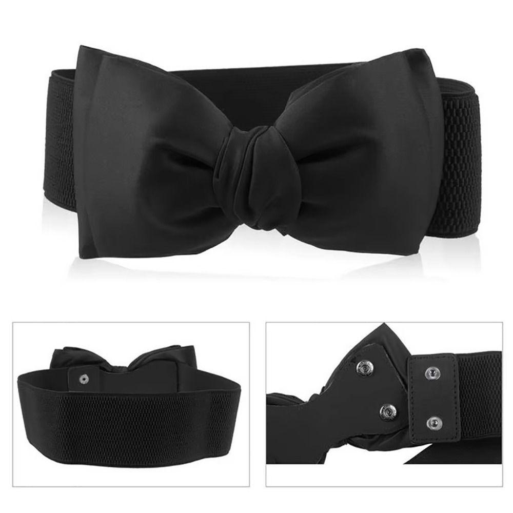 1 ks Široký pásek do pasu s velkou mašlí Saténový pásek s mašlí Odolný pásek do pasu pro dívky, dámy, ženy