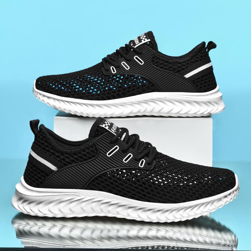 

48 extra large size black men s shoes, breathable and deodorant in all seasons, thin mesh hollow mesh shoes, casual mesh sports trendy shoes 44