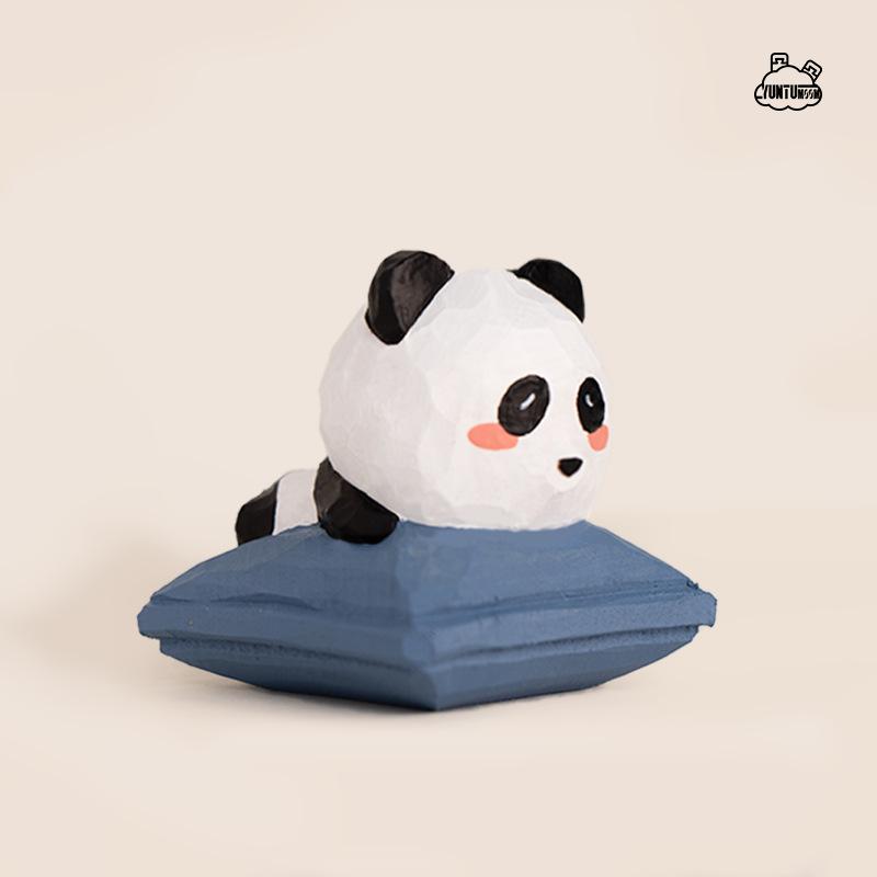 Figurină animal pisică din lemn sculptat pentru copii, ornament mic creativ de birou, decor pentru mașină, jucărie de scenă