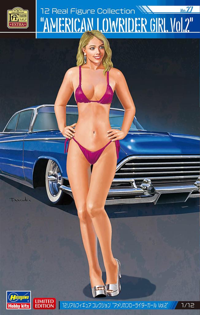 Hasegawa Real Figure Collection 27 American Lowrider Girl 2 Unpainted Resin Kit SP551 1/12 No. Vol.