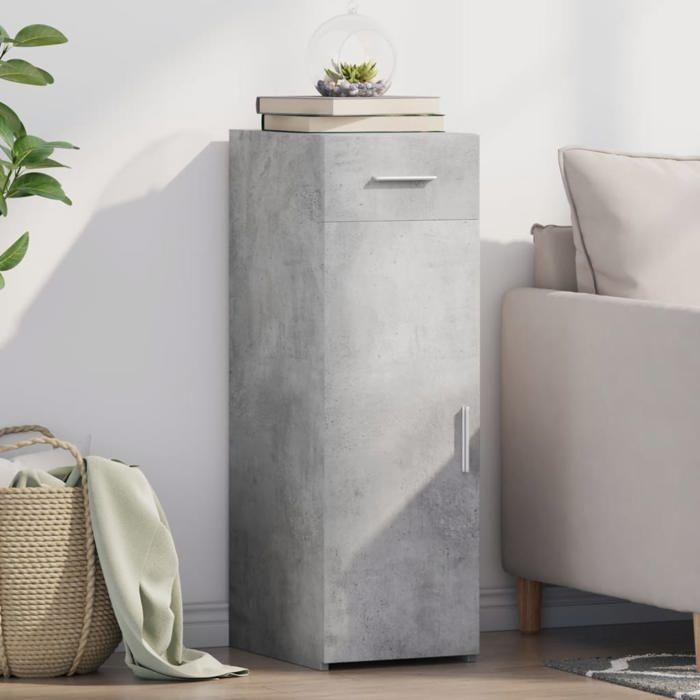 VidaXL Buffet gris béton 30x42,5x93 cm bois d'ingénierie 846274