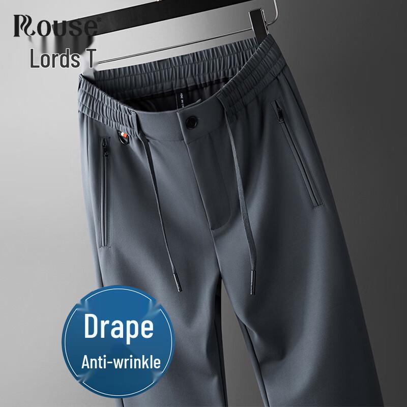 LUOZI Men s Drapey Anti-Wrinkle Straight-Leg Casual Pants 3XL