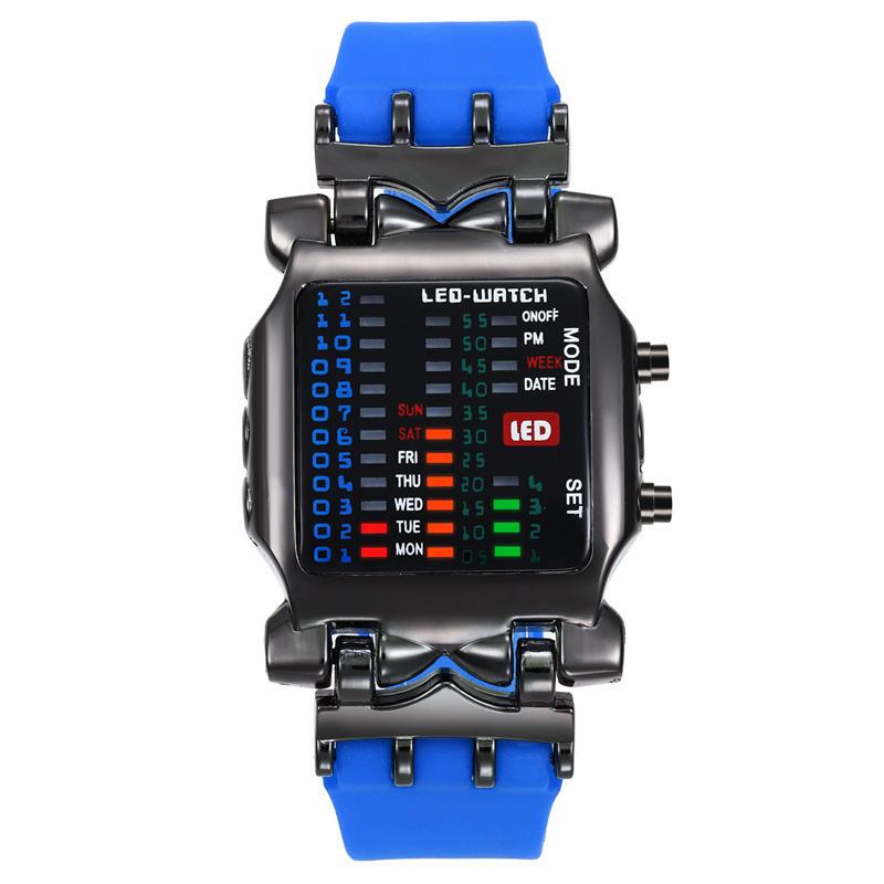 Tendencia de Moda Creativa Binaria Reloj Estudiante Personalidad Casual Reloj Electrónico LED Reloj Cangrejo