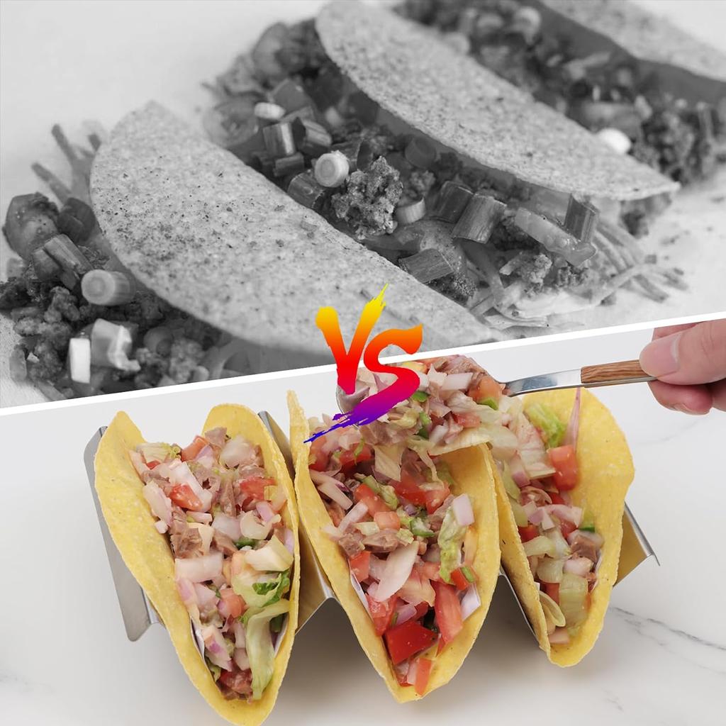 Taco Holders Premium Stainless Steel Taco Stand Rack Corn Roll Rack Pancake Rack Ktichen Tool