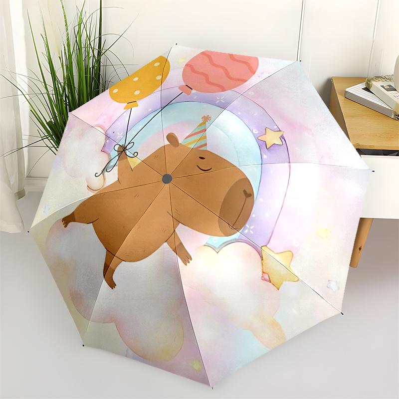 

Capybara Themed Travel Umbrella-8 Ribs Automatic Opening and Closing, Portable Folding Design, Compact and Stylish Umbrella Suitable for Out