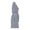 Lotus Leaf Sleeve Stand Collar Women's Striped Shirt Dress