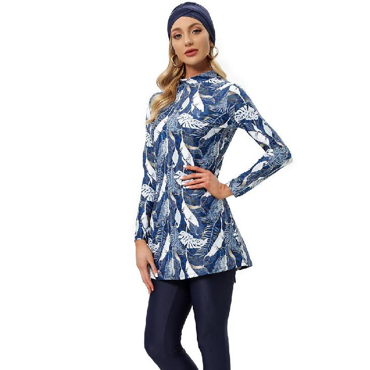 

Новый набор мусульманской купальной одежды буркини Исламские купальники для женщин девушек больших размеров Полное покрытие Скромный исламский купальник (Без шапочки для плавания) L разноцветный