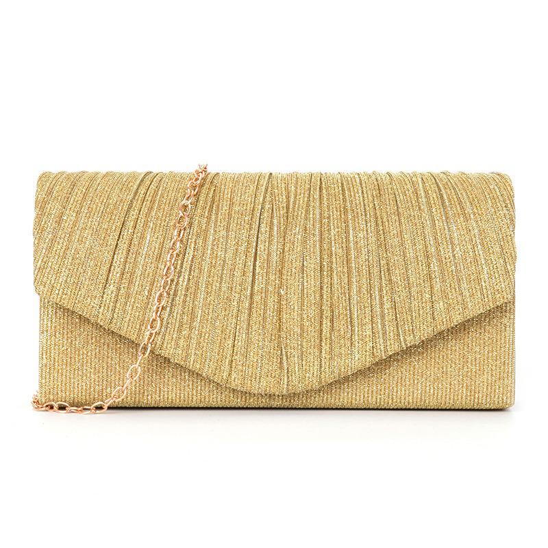 Pleated Stripe Glitter Evening Handbag for Women