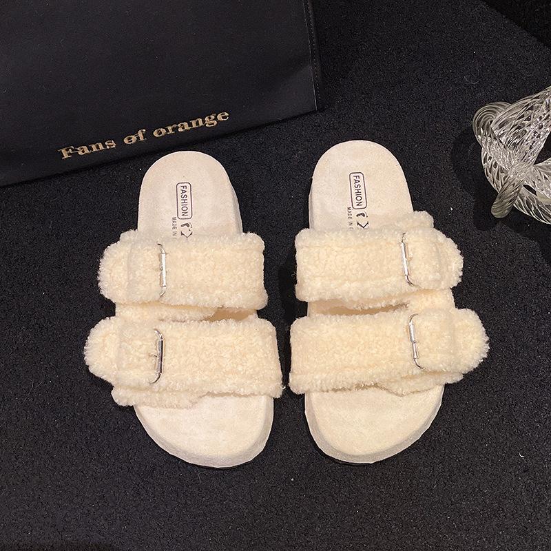 

Тапочки-бокен с двойными пряжками для женской уличной обуви 2025 осень новые на толстой подошве маффин однословные шлепанцы универсальные повседневные хлопковые шлепанцы 40