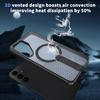 For Samsung Galaxy S25 Magnetic Case Kickstand Grid Texture TPU PC Phone Back Cover