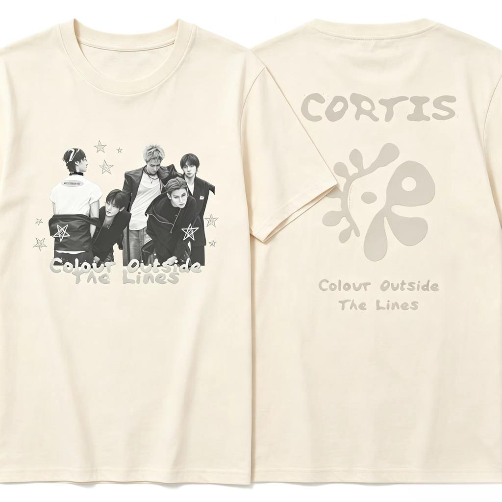 Sommer-Heißverkauf KPOP CORTIS Grafik-T-Shirt Y2K Herren Damen Baumwolle Gothic Rundhals-T-Shirt mit Aufdruck Kurzarm Leichtes Freizeit-T-Shirt