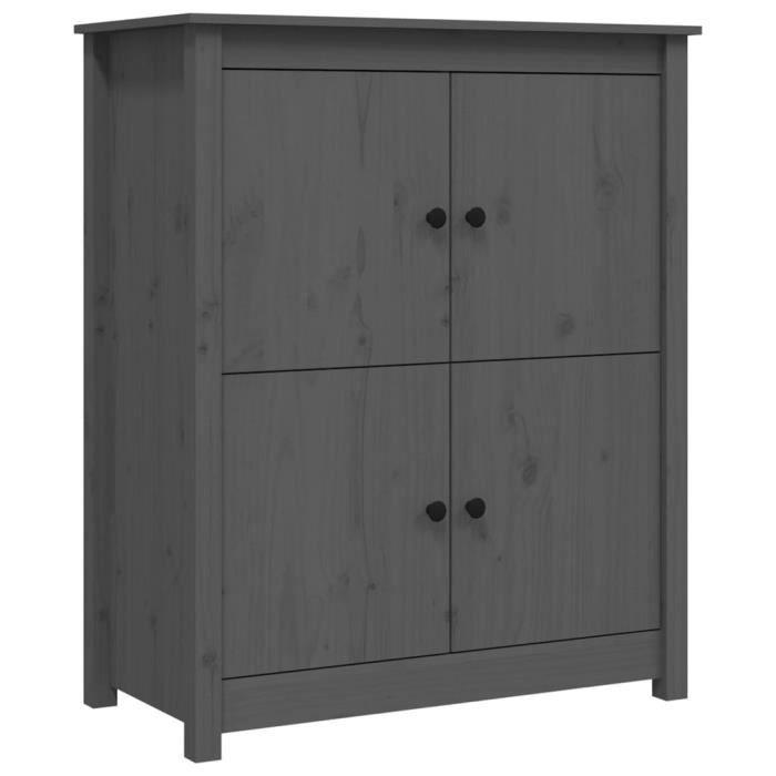 821509 vidaXL Buffet Gris 83x41,5x100 cm Bois massif de pin