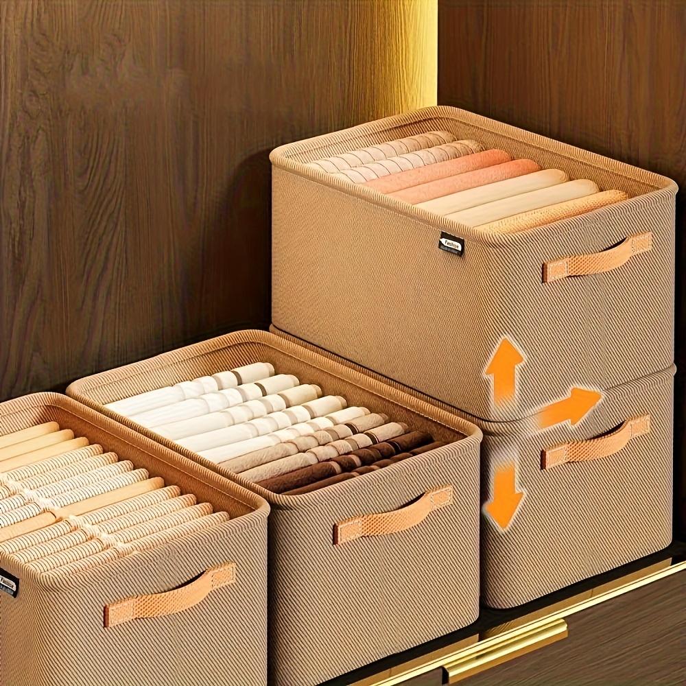 4pcs Portable Fabric Storage Organizer - Foldable Multi-Purpose Organizer with Double Handles, Durable Plastic Frame