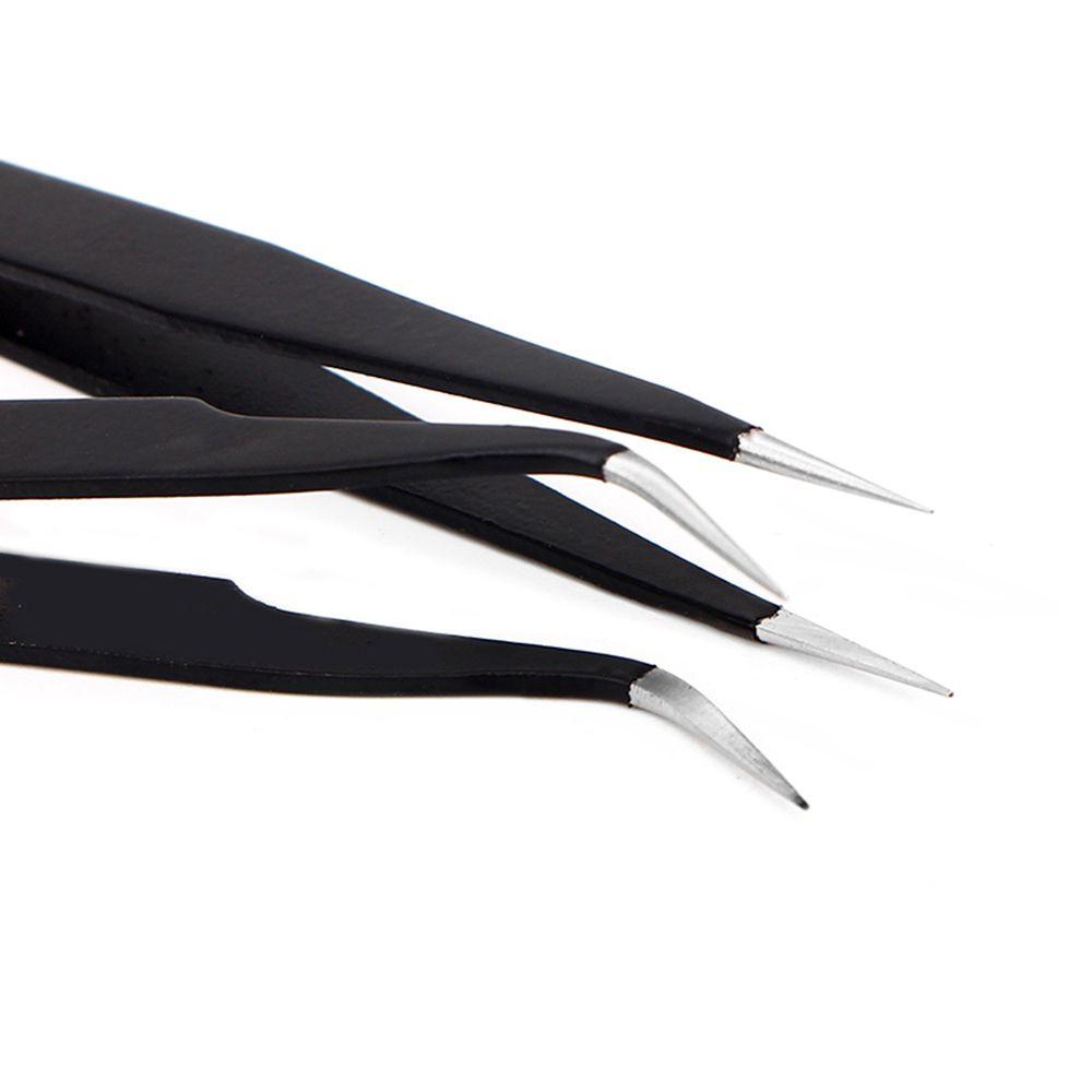 Industrial Repair Tools Anti-Static Curved Straight Eyebrow Clip ESD Safe Stainless Steel Tweezers