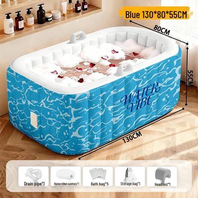 Baignoire Gonflable Pliante Automatique pour Adultes et Enfants - Bain pour Tout le Corps et Bain de Pieds