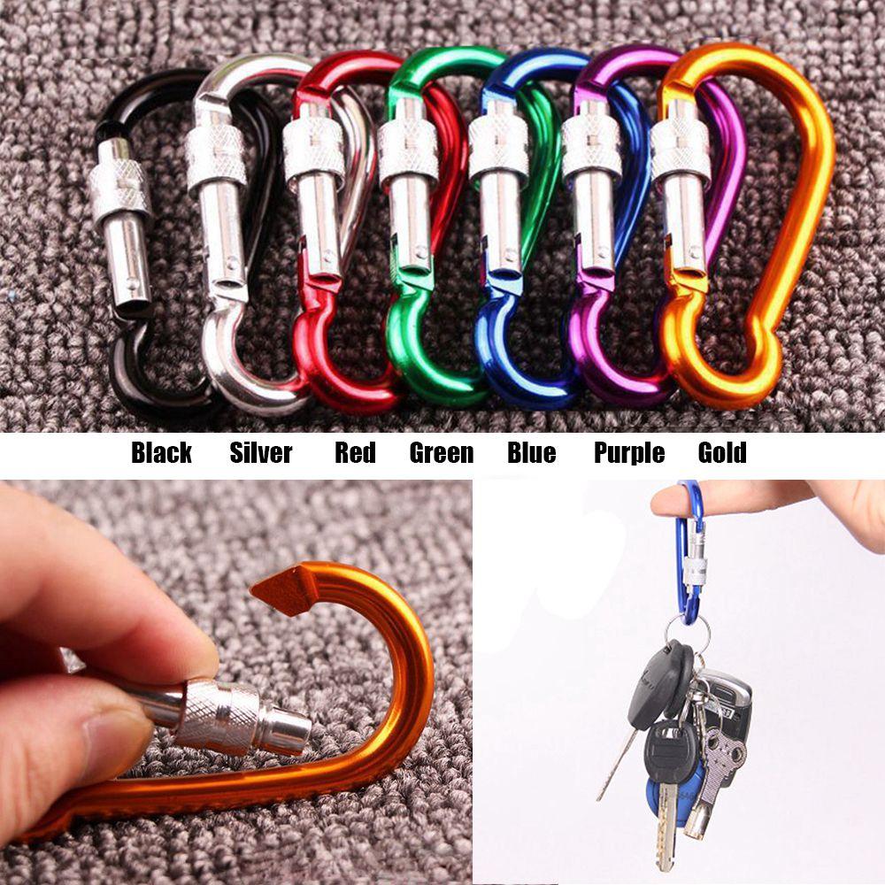 Multi-color Aluminium Safety Alloy Carabiner Buckle Keychain Camping Hiking Hook Climbing Button