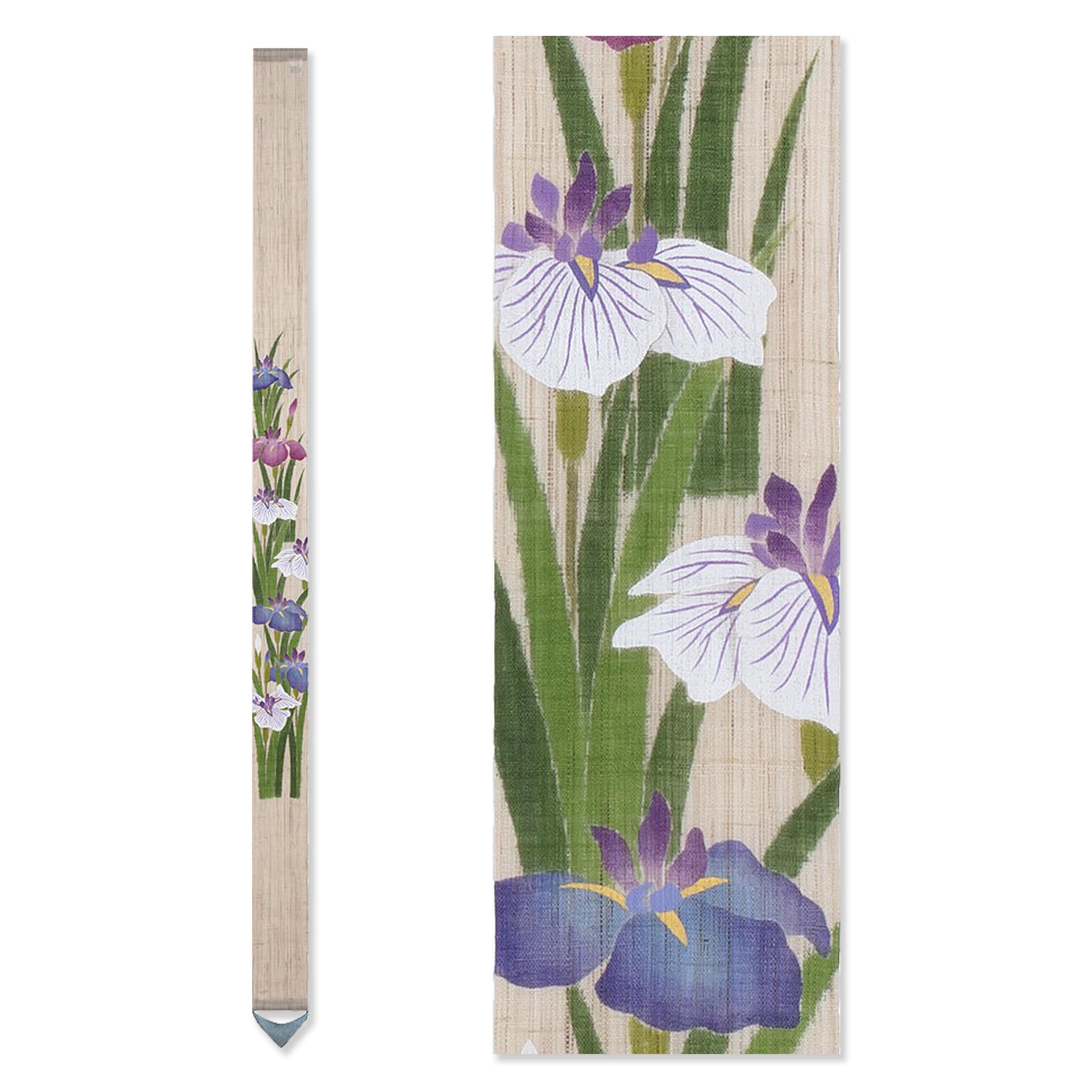 Kyoto Rakushian Narrow Tapestry Luciel Japan 10 x 170cm Linen Fabric Tapestry Hanging Scroll Interior Display Japanese Modern Iris [Iris Flower] /