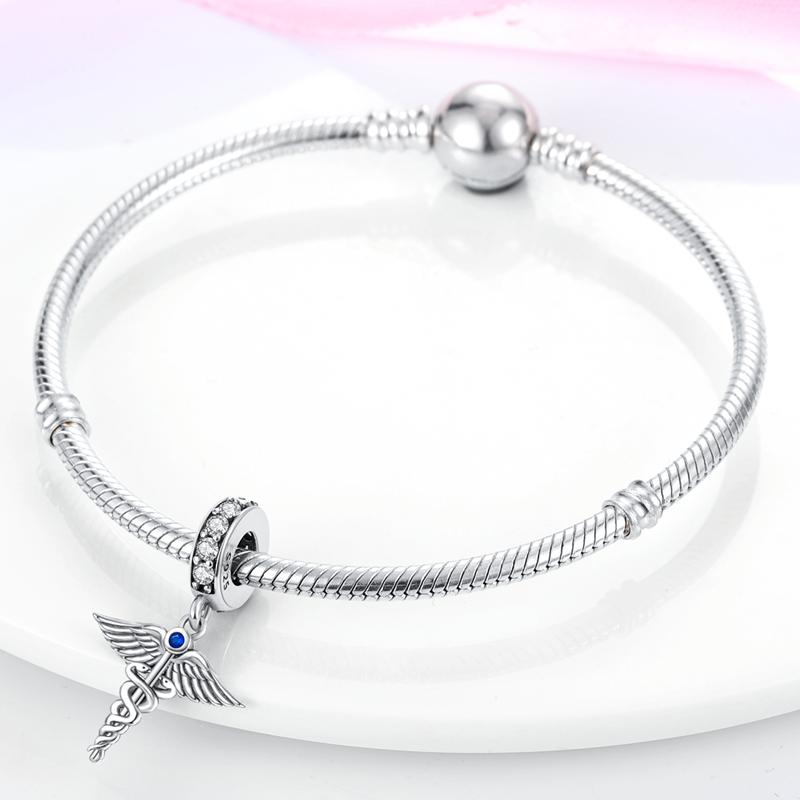 Angel Sword 925 Silver Pendant Charms Winged Snake Fit Original Charm Bracelet Diy Support Dropshipping Festival Gift For Women
