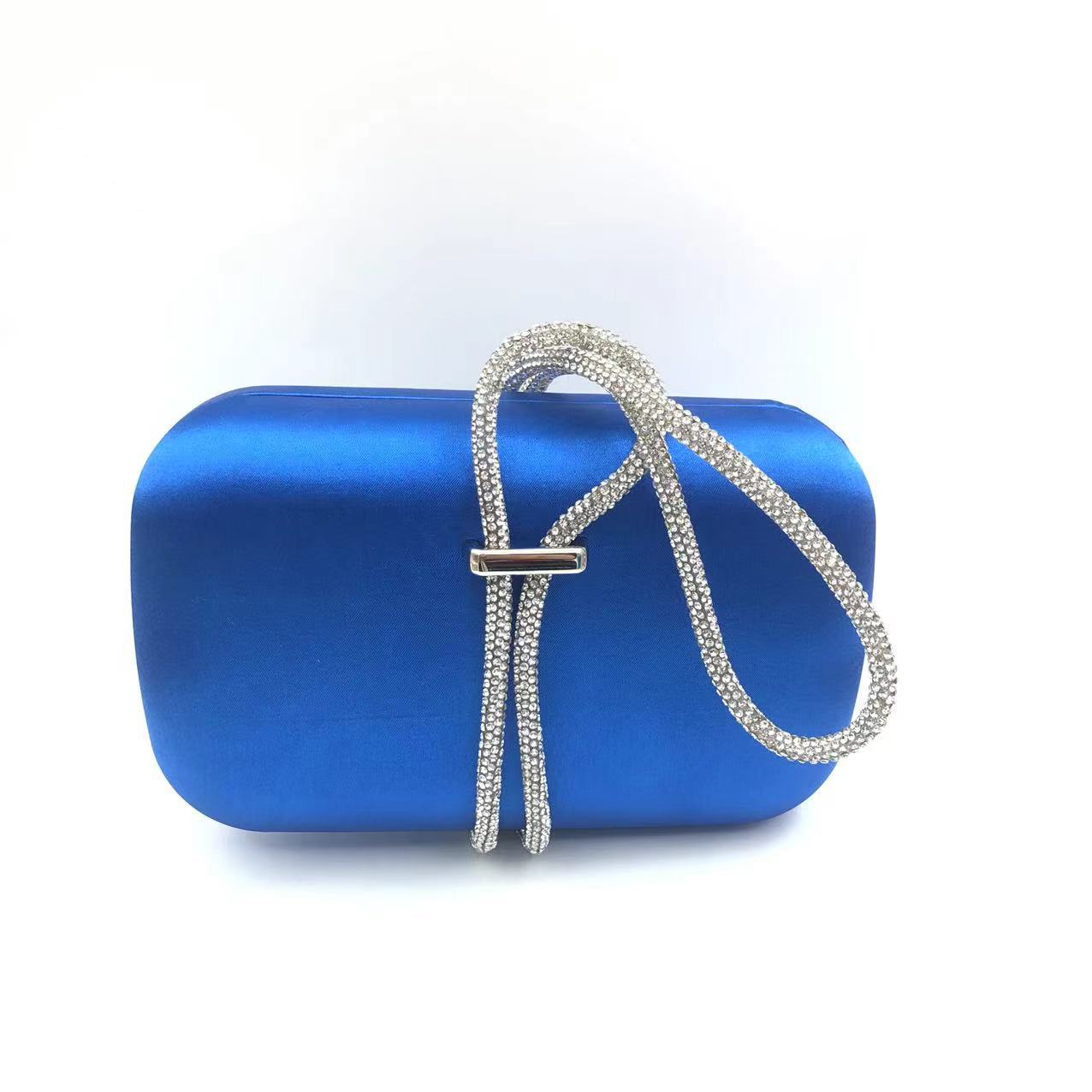

2023 Luxury Velvet Women Handbag New Banquet Cocktai Ladies Evening Bag Diamond Chain Prom Wedding Party Dinner Shoulder Clutch синий