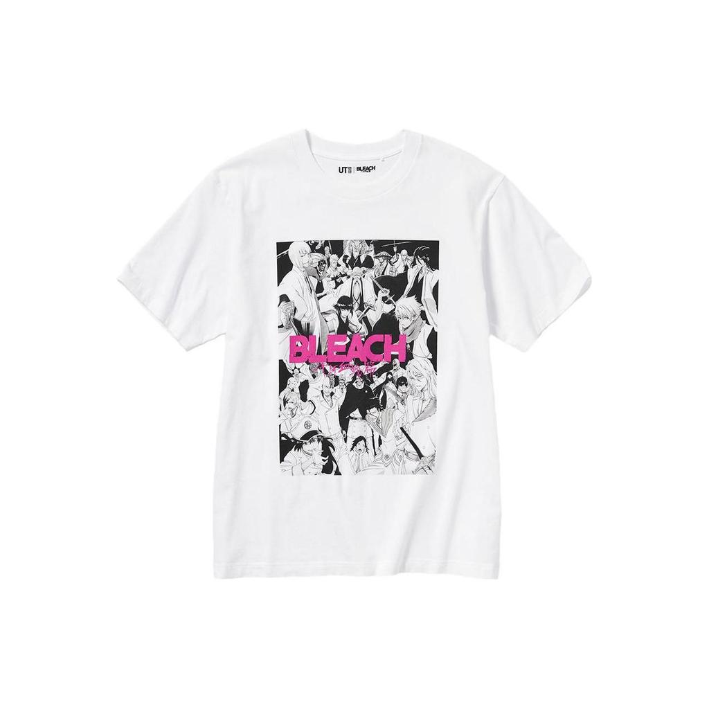 Uniqlo Bleach Collaboration Millennial Blood Battle Print Crew Neck Short Sleeve T-Shirt Unisex Tops White 466060-00