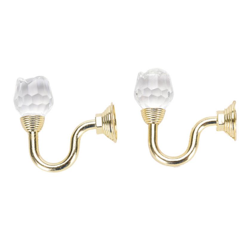 1 para metalowy haczyk do zawieszania z kryształową różą w kształcie głowy zasłony do zawieszania na ścianie wieszak na haki