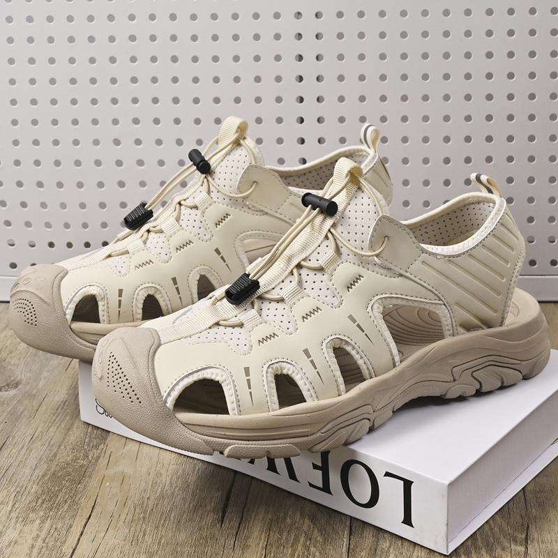 Summer Men's Sandals Beach Shoes Handmade Breathable Design Wading Casual Beach Shoes Lightweight Soft Bottom Outdoor Sandals
