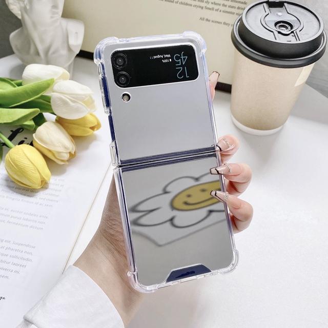 

С косметическим зеркальным чехлом для Samsung Galaxy Z Flip1 2 3 4 противоударный силиконовый чехол For Z Flip 4