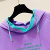 Plus Size Women's T-shirt Sweater Summer New Loose Slimming Age-reducing Tops Contrast Letter Printing Casual Hooded Short Sleeves