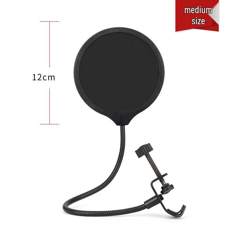 

Adjustable Gooseneck Microphone Pop Filter for Streaming & Recording - Universal Clip-on, Small/Large