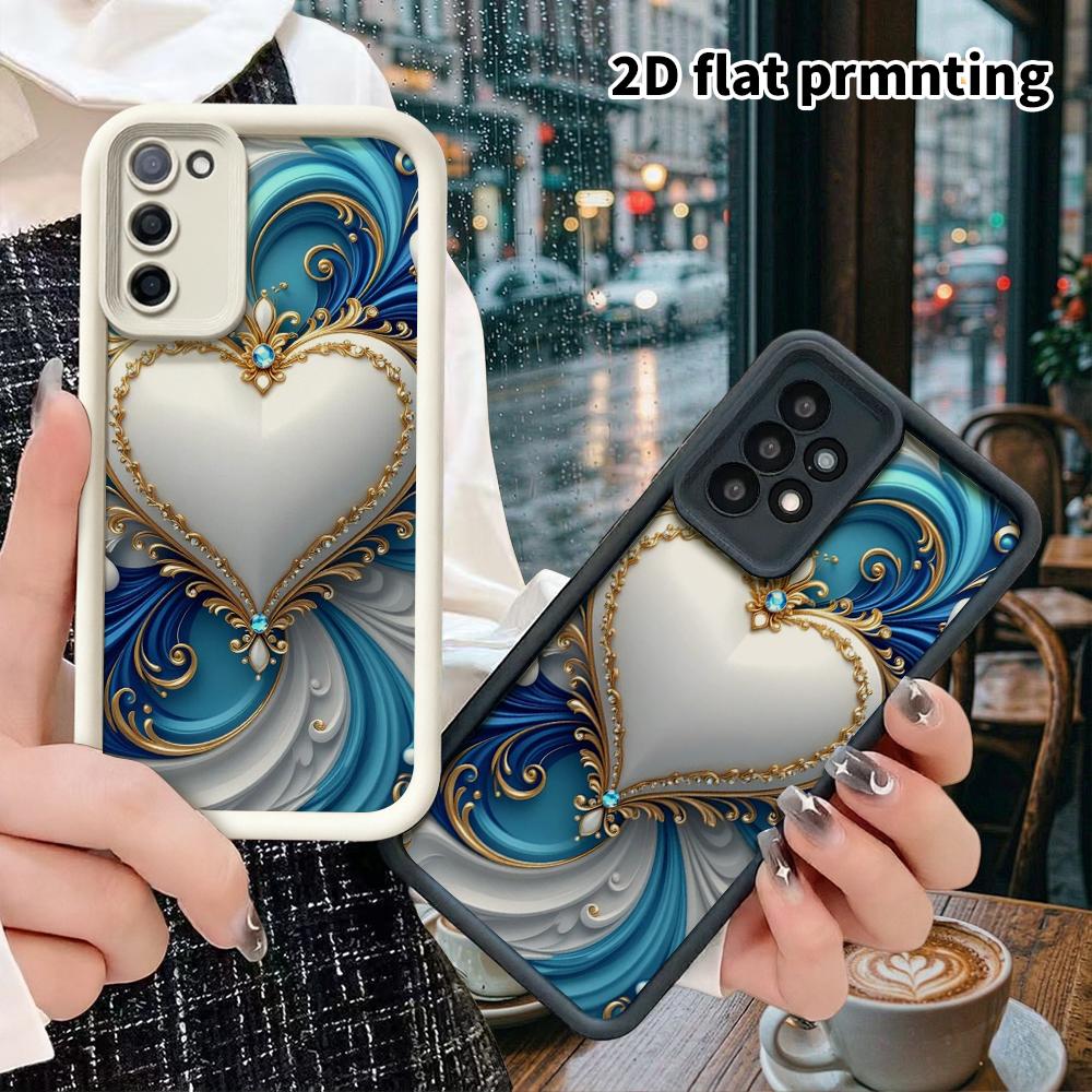 Phone Case: 2D Flat Samsung Galaxy A34 A35 M05 M06 S20 S22 S21 FE Plus 5G Layered Protective Case, Satin Swirl, Christmas and Halloween Gift