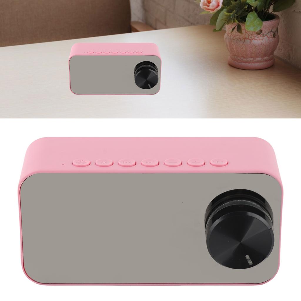 Wireless Speaker Multifunction Noise Cancelling Temperature Display Voice Broadcast FM Radio Mirror Alarm Clock