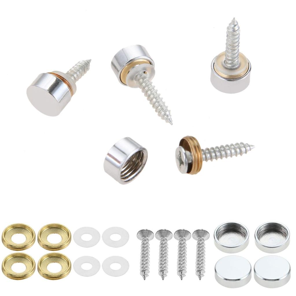 Lemfema Decorative Cosmetic Screw Pack of 10mm Cap Screw Cosmetic Stainless Makeup Mirror Plate Nameplate Decorative Caps Included Screws, Screws,