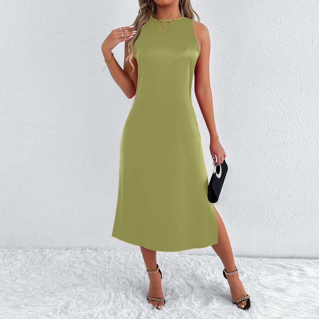 Damska Letnia Sukienka Codzienna Warstwowa Bez Rękawów Sukienki Letnie Stroje na Wakacje na Plaży