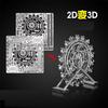 3D Metal Puzzle Ferris Wheel Architecture DIY Assemble Model Kits Laser Cut  Jigsaw Toy Gift