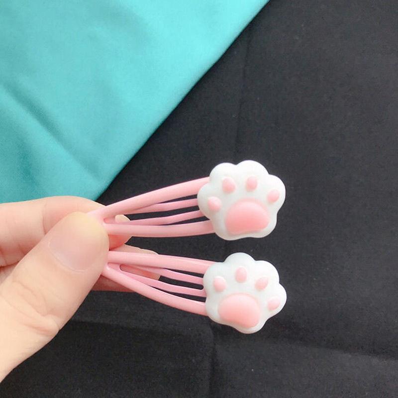 1 Pcs Red Pink Y2K Cartoon Cat Paw Hair Clip Headwear Travel Hairpins Headdress Hairclip
