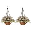 Christmas Wreath Artificial Hanging Flower Basket Garland with LED Light Red Berries Pine Cone Home Decoration Navidad Xmas Gift