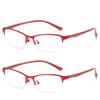 Myopia Glasses Women Blue Light Half Frame Computer Eyeglasses 2 PCS Female Ultralight Metal Square Nearsighted Eyewear 0 ~ -6.0