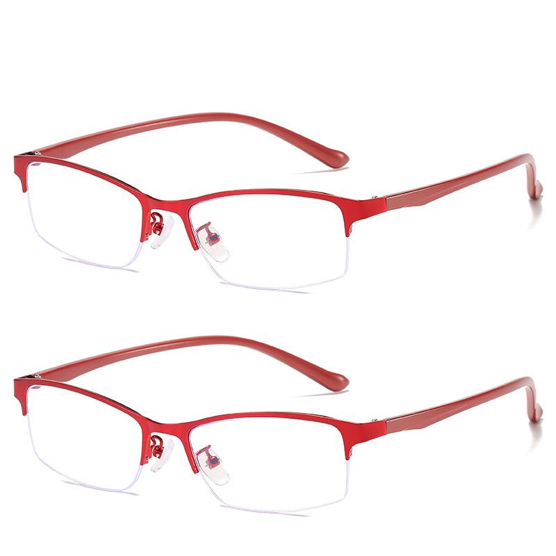 Myopia Glasses Women Blue Light Half Frame Computer Eyeglasses 2 PCS Female Ultralight Metal Square Nearsighted Eyewear 0 ~ -6.0
