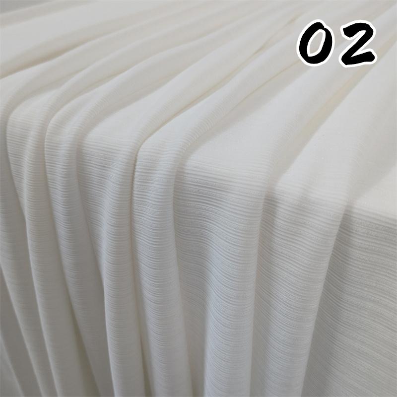 1m Ice Silk Smooth Pleated Stripe Fabric Elastic Anti-Wrinkle Textured Fabric for Dress Casual Pants Suit DIY Sewing Cloth