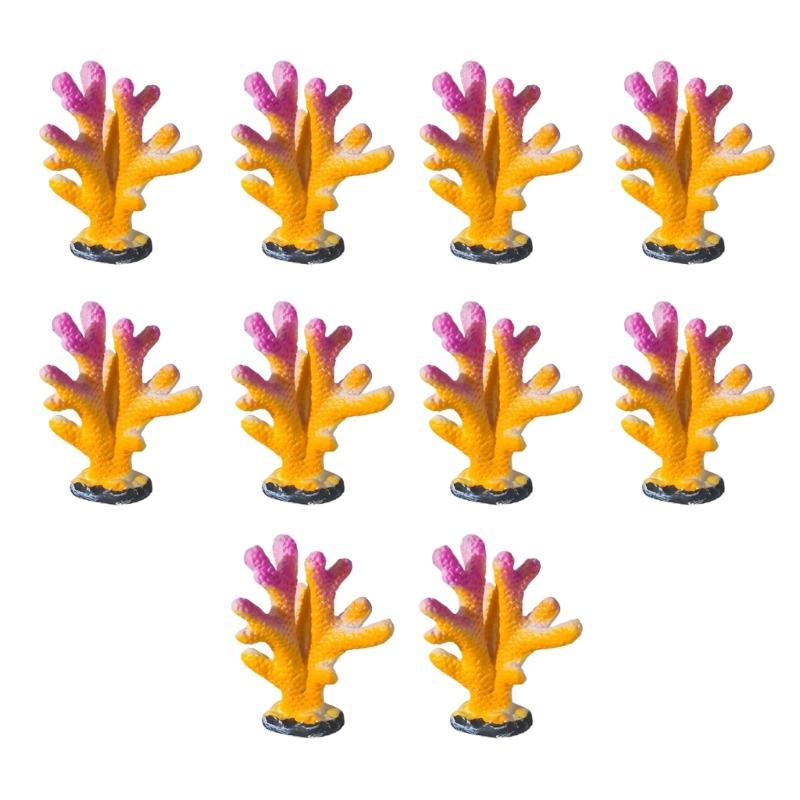 10pcs Colorful Artificial Corals Reef Decoration Simulation Corals Landscape for Bettas Fish Tanks Lovely Styles