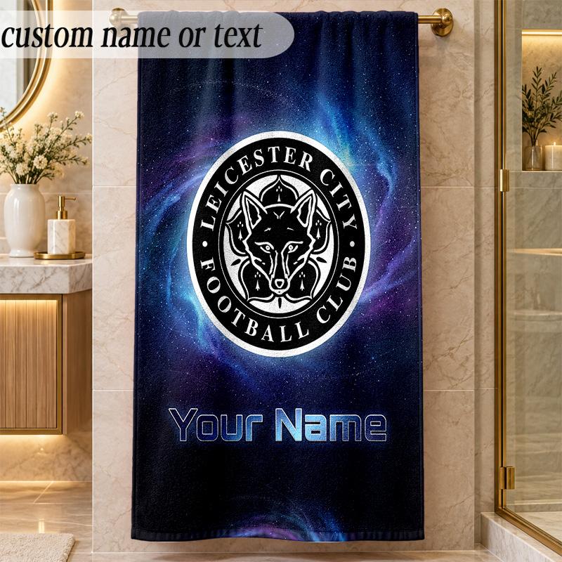 Beach TowelLeicester City Custom Name Text Personalized Soft Towel for Beach Pool Indoor Home Decor Gift
