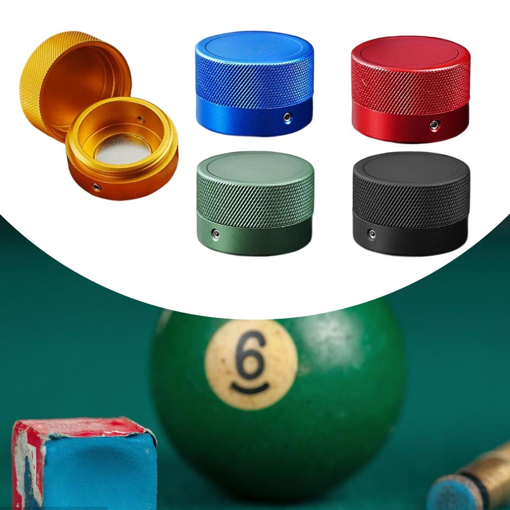 Pool Cue Chalk Holder Case Lightweight Aluminum Alloy Mini Chalk Tip Container for Billiards Table Supplies